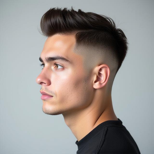 Homme avec une coupe Textured Crop et un dégradé à blanc précis