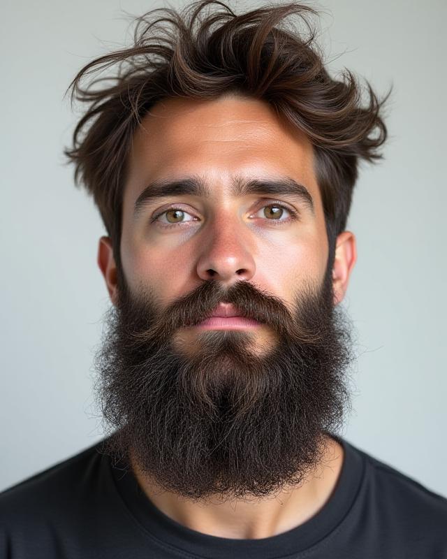 Barbe longue non entretenue avant le soin